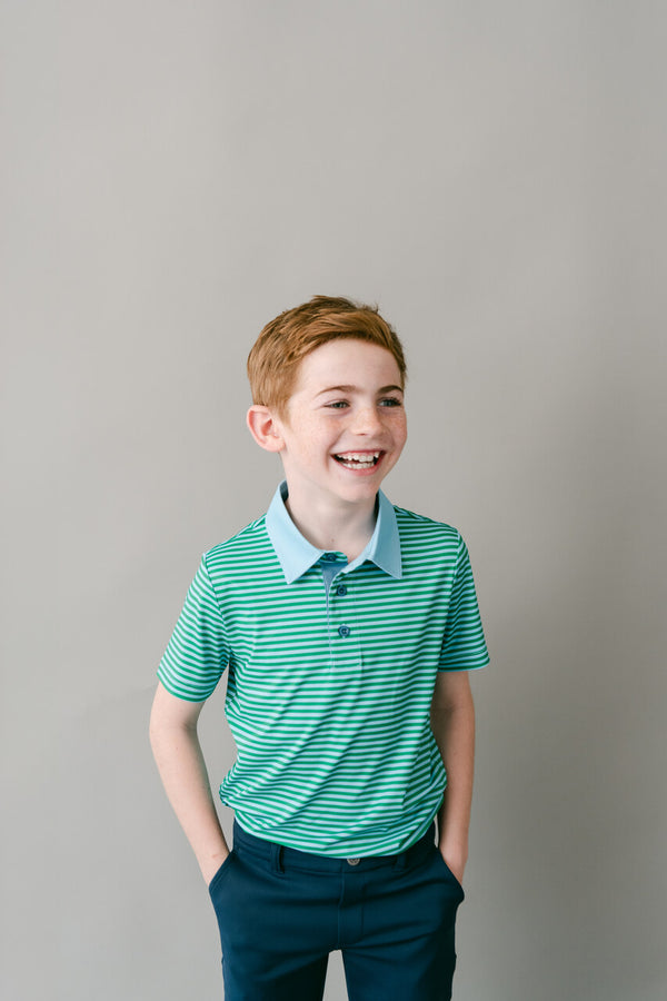 The Fairway Stripe Polo - Green
