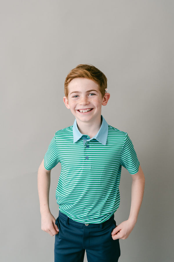 The Fairway Stripe Polo - Green