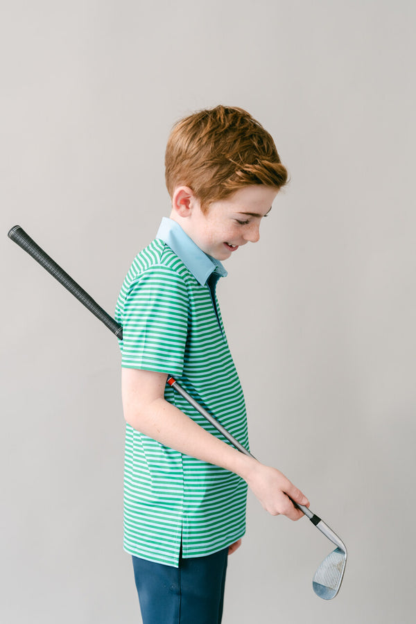 The Fairway Stripe Polo - Green