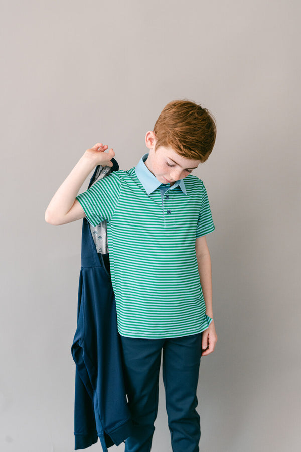 The Fairway Stripe Polo - Green