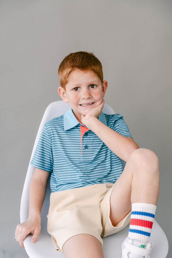 The Fairway Stripe Polo - Blue