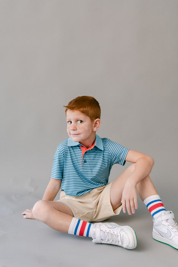 The Fairway Stripe Polo - Blue