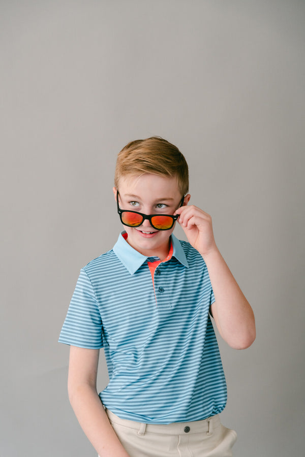 The Fairway Stripe Polo - Blue